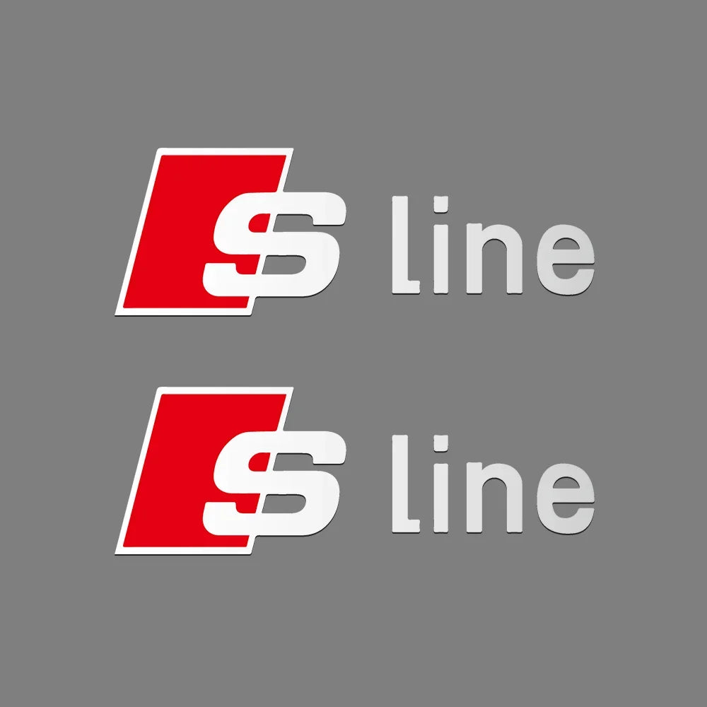 For Audi  Car Styling PVC Logo Side Body Fender Windshield Trunk Bumper Sticker RS S Line A3 A4 A5 A6 A7 Quattro Q2 Q3 Q5 Q7