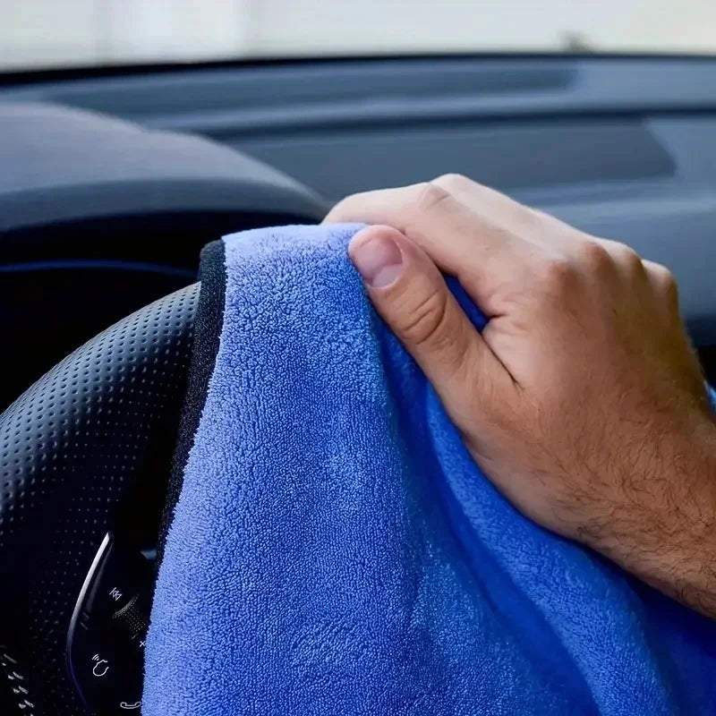 1/3/6pcs Microfiber Car Washing Towel Soft Quick Drying Windows Mirrors Wiping Rags Home Double Layer Cleaning Cloths