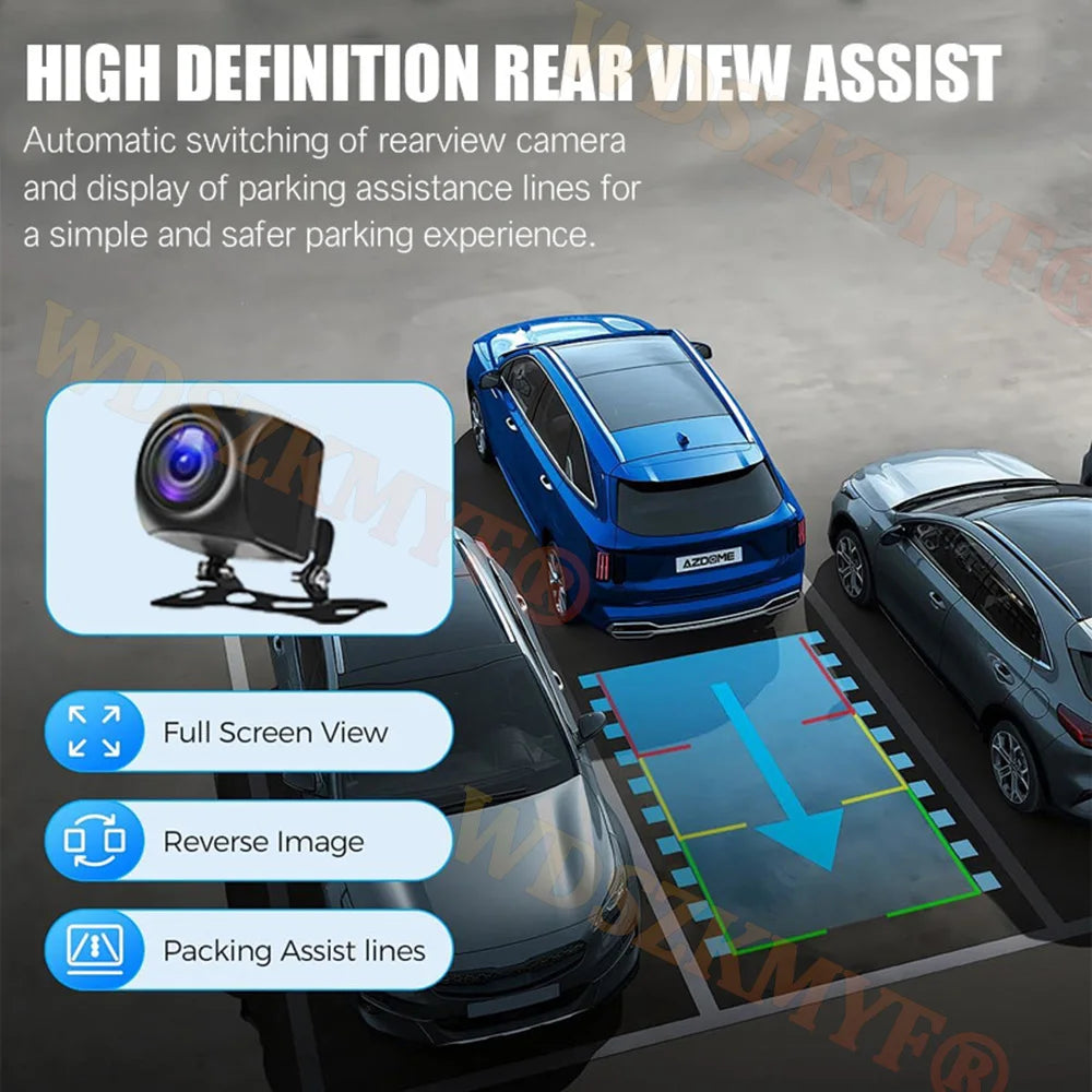 3 Lens Car DVR 4K WIFI GPS Car Dash Cam Video Recorder 1080P inside Front and Rear View Cameras 24H Parking Monitor Black Box