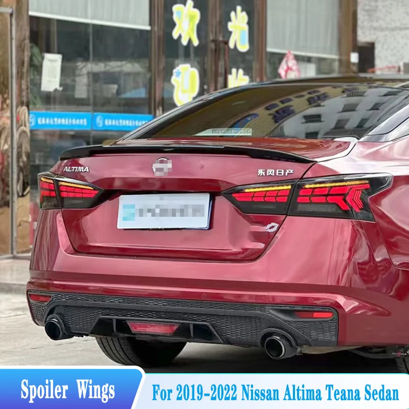 For 2019--2022 Nissan Altima Teana Rear Trunk Spoiler M4 Style Rear Window Roof Spoiler ABS Material Tuning Body Kit Accessories