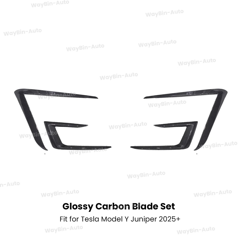For 2025+ Tesla Model Y Juniper Front Bumper Lip Front Guard Trim Spoiler ABS Black Carbon Body kit Front Lip Accessori auto