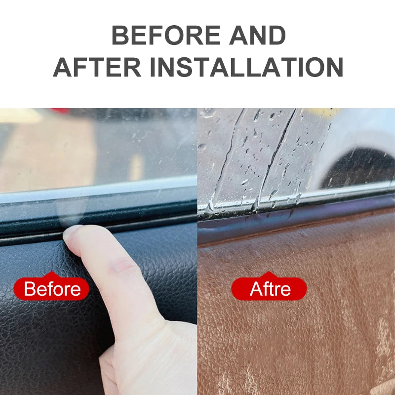 1PC Car Window Seal Strip Rubber Car Side Window Gap Filler Noise Insulation Waterproof Windproof 7-Shape Sealing Strips