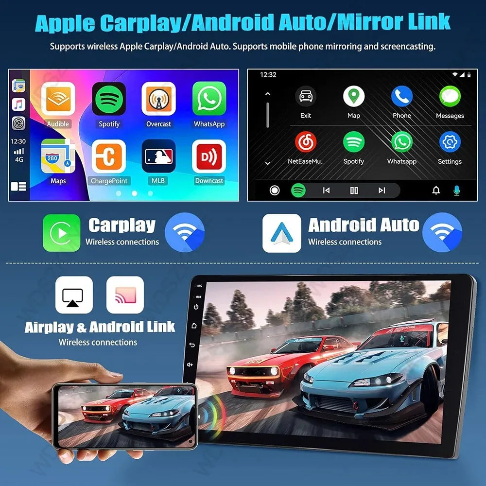 7/9/10inch 2 Din Car Audio Android 13 4/8Core Android auto Carplay 64G Automotive Multimedia Player BT Car intelligent Systems