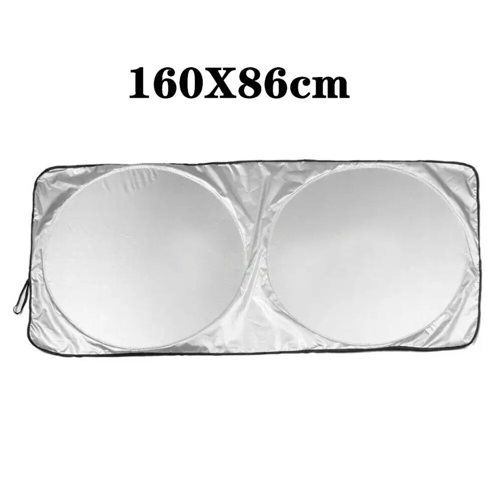 Car Windshield Sun Shade with Storage Pouch | Durable Material Car Sun Visor ,Sun Heat Protection | Car Interior Accessories