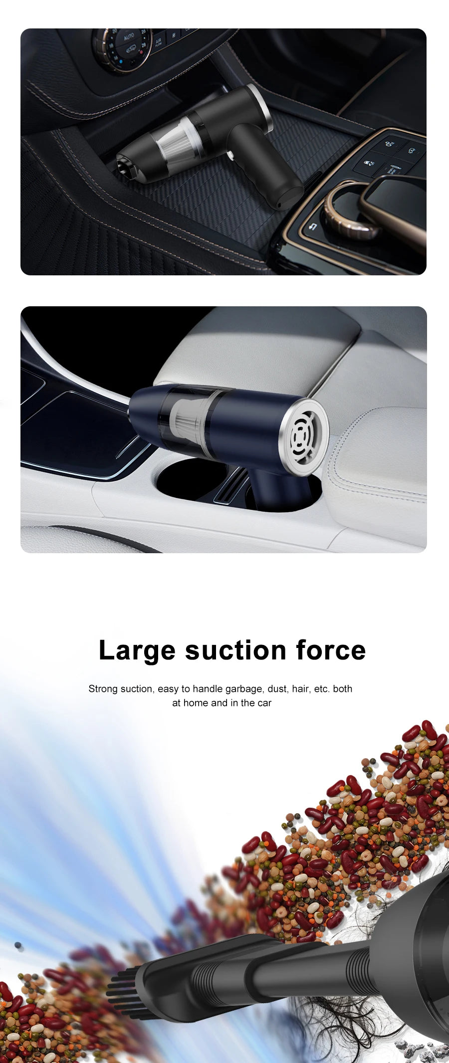 Xiaomi Car Vacuum Cleaner Handheld Wireless Vacuum Clean Household Car Mounted Strong Suction Multifunctional Vacuum Cleaner New