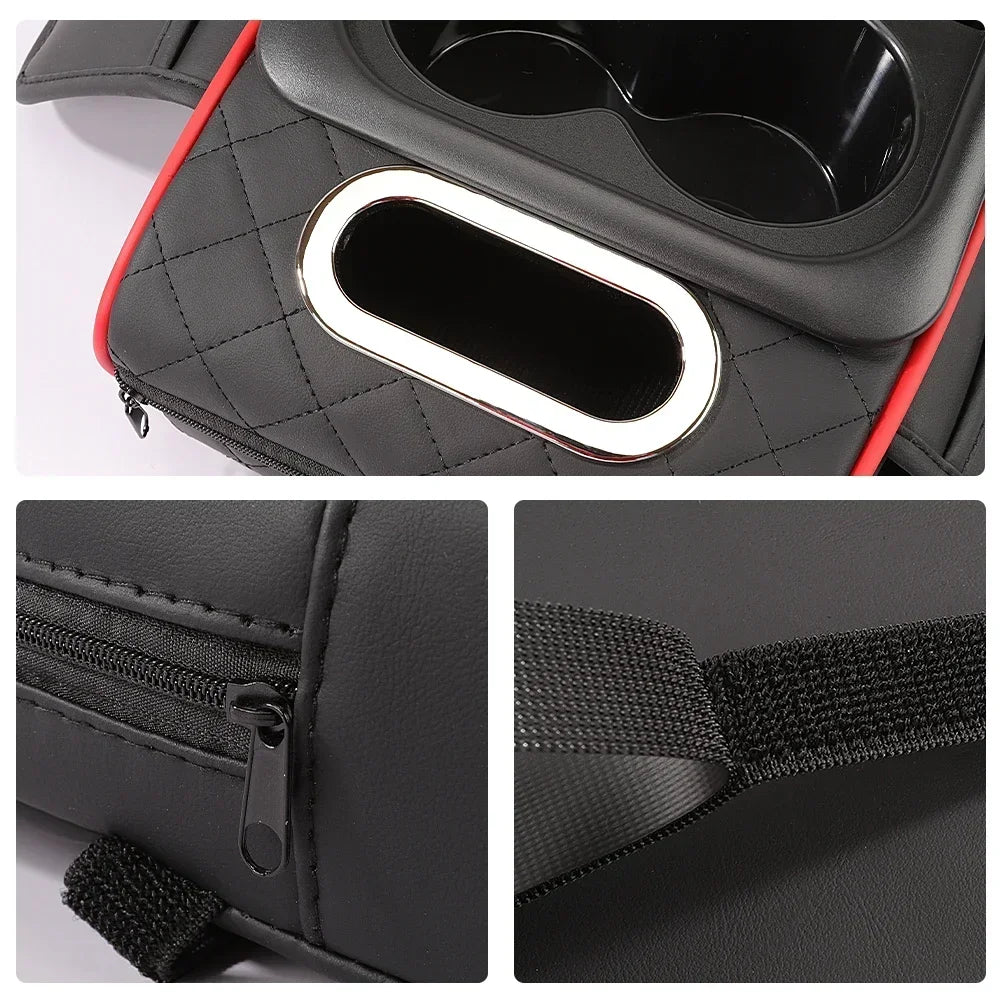 Car Armrest Box Thicken Height Pad Arm Rest Cushion with Pocket Tissue Cup Holder Memory Cotton Elbow Support Height Pad