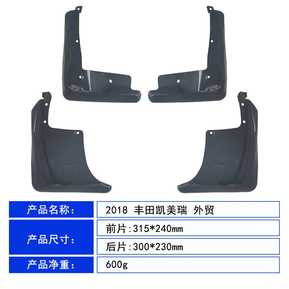 For 2018 Toyota CAMRY mudguard Mudflaps Front Rear Flares Splash Guards Cover Car Accessoie