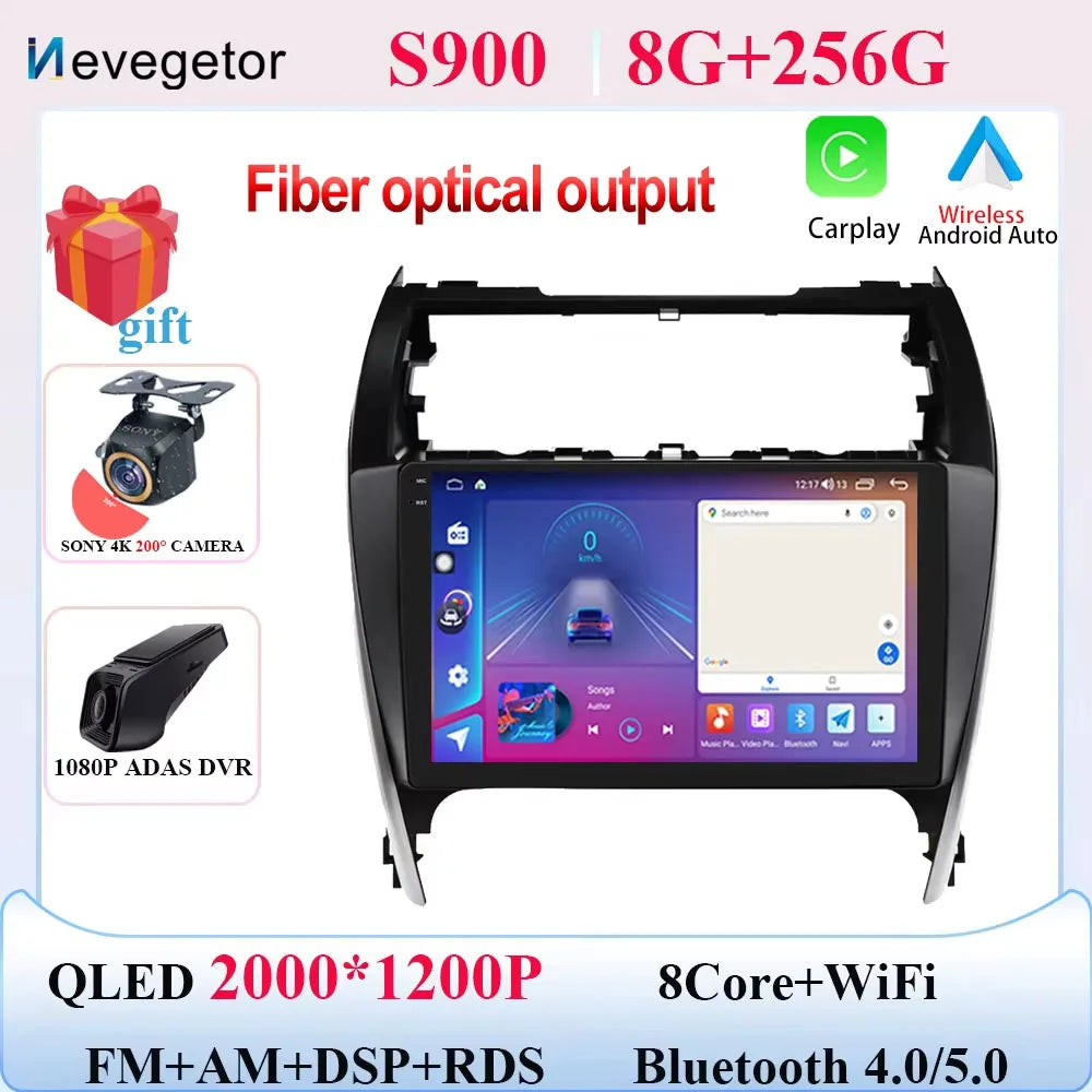 Android 15 For Toyota Camry 7 XV 50 55 2012 2013 2014-2015 2016 2017 Multimedia Carplay Car PlayerNavigation Screen GPS Radio