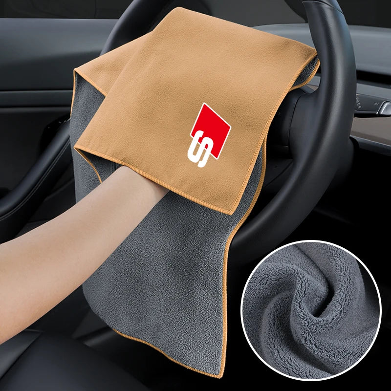 Super Absorbent Suede Coral Car Wash Towel Cleaning Cloth For Audi S A3 A4 A5 Q5 A1 A6 RSQ3 B8 B6 B7 B9 S4 S6 Auto Washing Rag