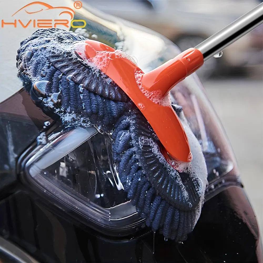 1X Car Cleaning Wash Multipurpose Kit Microfiber Brush Mop Sponge Wipe Auto Home Tools Universal Clean Accessories Yellow Gray