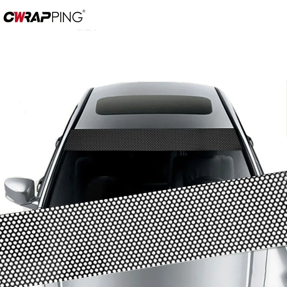 Car Sunshade Stickers 3D Design Vinyl Film Fly Eye One Way Vision Mesh Films Car Front Windshield  Decals for Auto Decoration