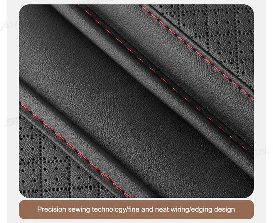 Leather Car Armrest Box Pad Memory Foam Center Console Arm Rest Protector Cover with Storage Pocket Elbow Rest Cushion