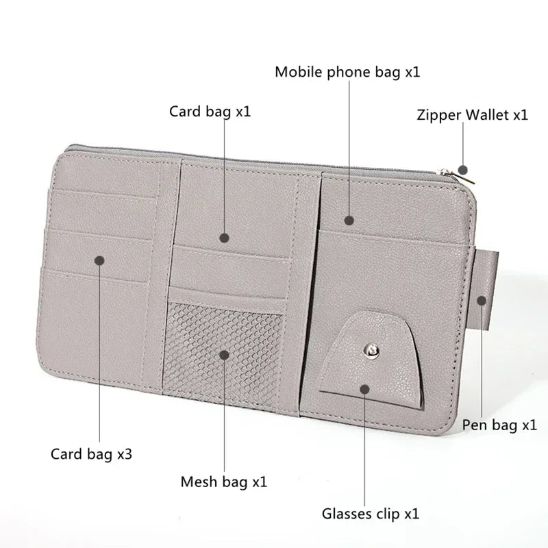 Car Sun Visor Bill Pen Business Card Holder Organizer Storage Box Sunglasses Clip Stowing Tidying Car Accessories