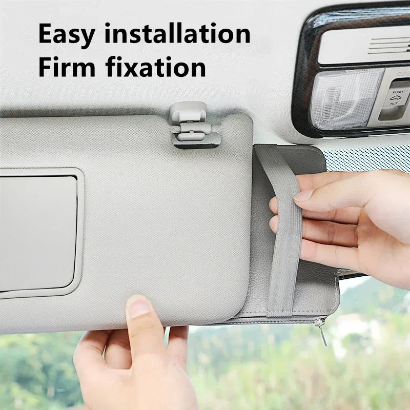 Car Sun Visor Bill Pen Business Card Holder Organizer Storage Box Sunglasses Clip Stowing Tidying Car Accessories
