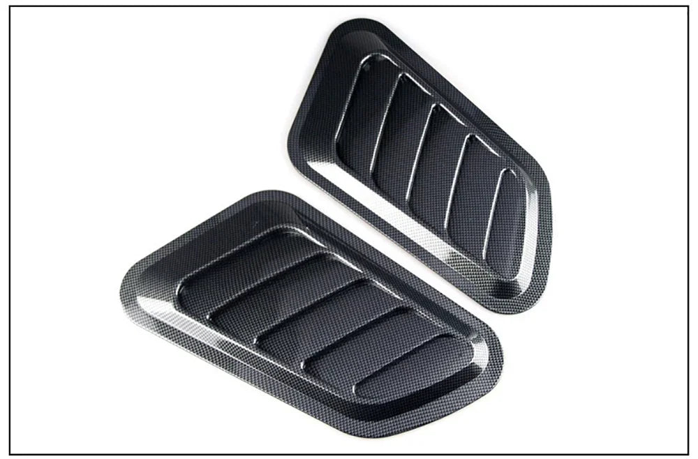 2PCS Car Hood Tuning Decoration Stickers Universal Air Intake Auto Hood Scoop Bonnet Vent Cover Carbon Fiber Decoration Styling