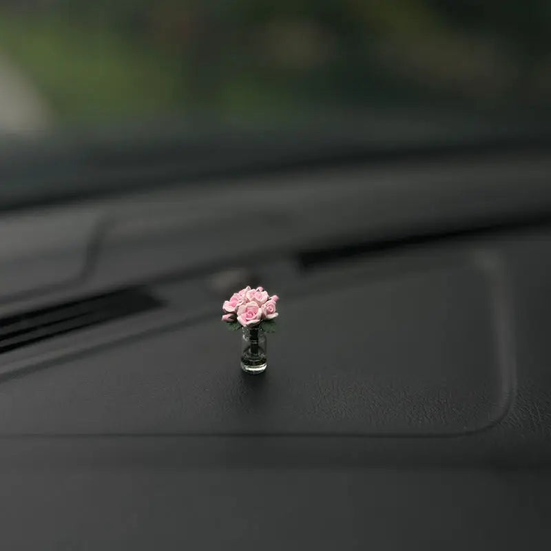 Cute Car Interior Decoration Mini Rose Sunflower Vase Auto Center Console Decoration Ornaments For Car Gifts Accessories
