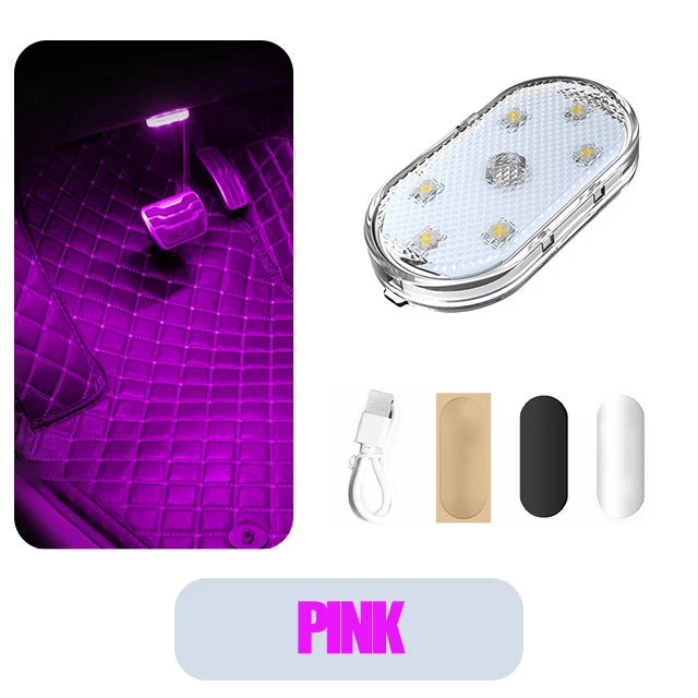 Car Interior Ambient Light USB Rechargeable Cabinet Light Room Decor RGB Lights Atmosphere LED Lamp Magnet Wireless Light