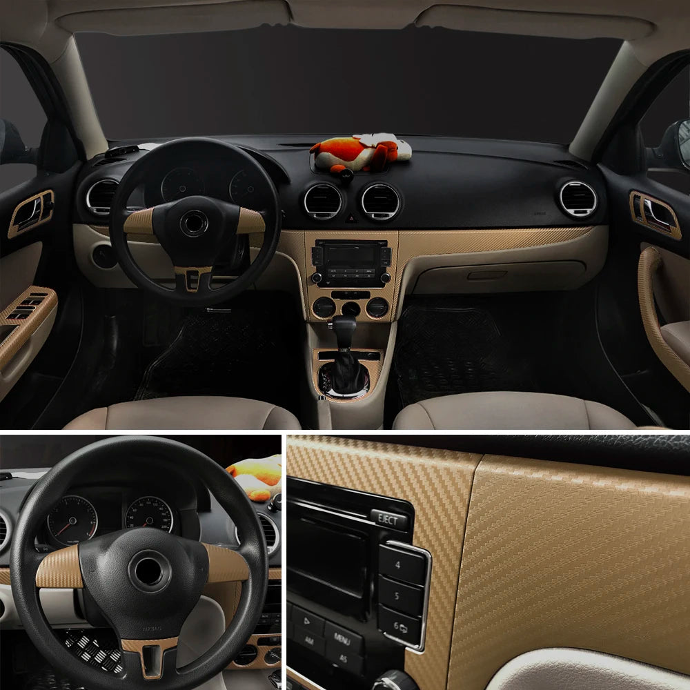 30x127cm Car 3D Carbon Fiber Roll Film Stickers DIY Vinyl Film Auto Interior Styling Carbon Fiber Decorative Decals