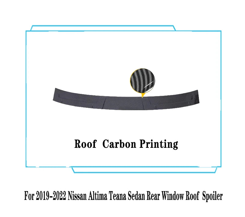 For 2019--2022 Nissan Altima Teana Rear Trunk Spoiler M4 Style Rear Window Roof Spoiler ABS Material Tuning Body Kit Accessories