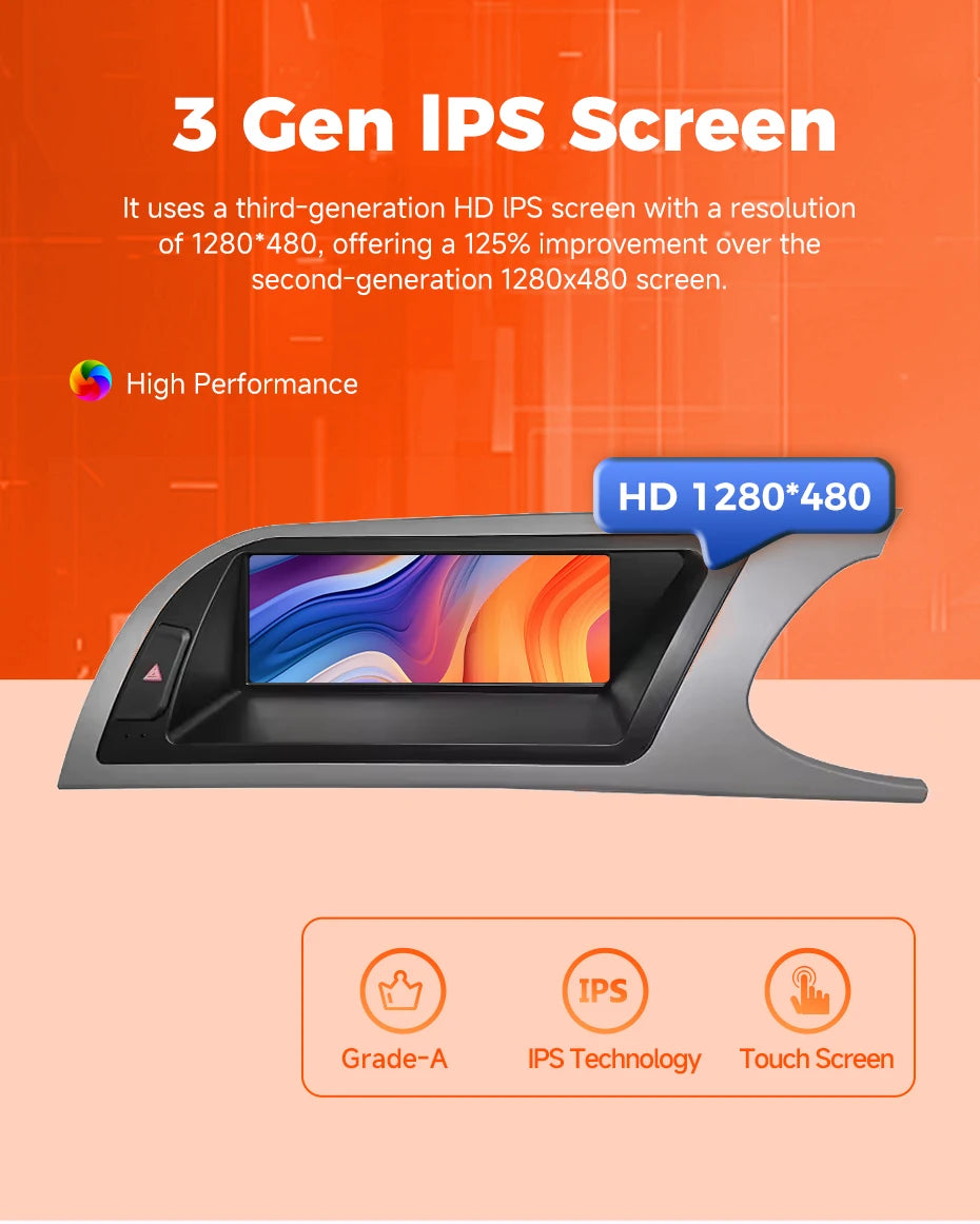 wireless carplay Android auto bluetooth car stereo radio for audi a4 b8 a5 S4 Multimedia Player Navigation GPS touch screen RHD