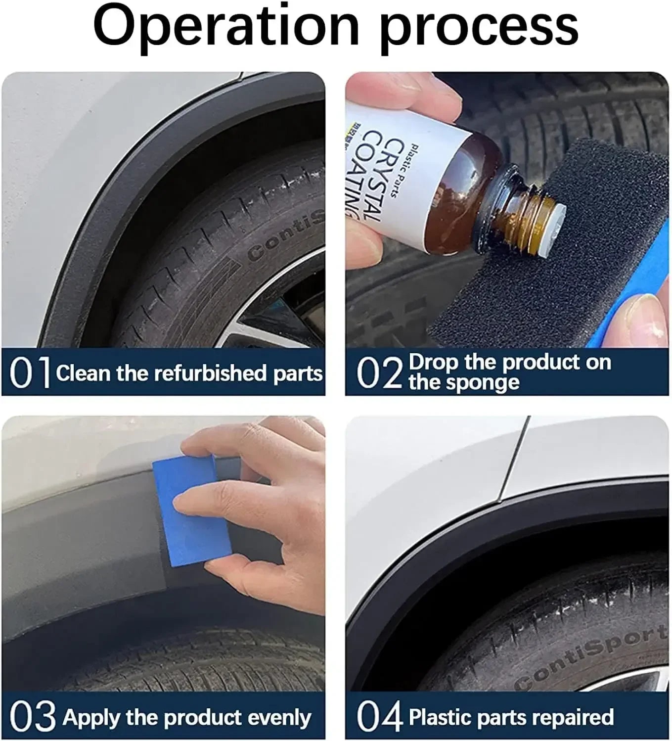30ml Interior Plastic Parts Retreading Agent Crystal Coating Wax Renewed Plastic Restore Long-lasting Liquid Car Maintenance