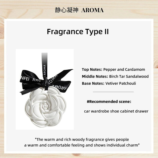 Car Hanging Air Freshener Beautiful White Flower Perfume for Car Styling Aroma Fresh Air Purifier Interior Decorations Ornament