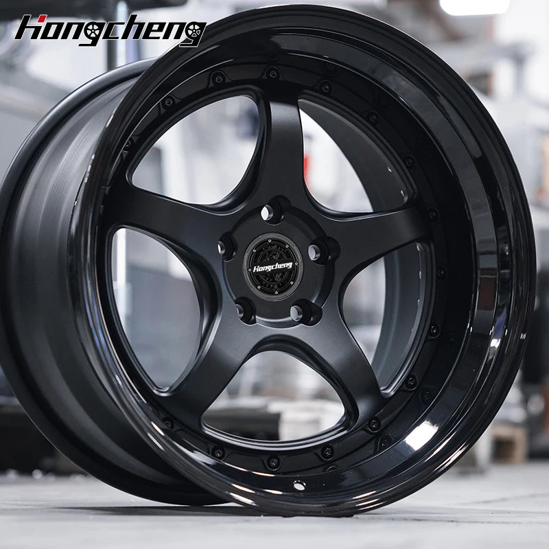 2 Piece Carbon Fiber Five-Star Wheel Concave Rim 5x114.3 5x120 5x112 Forged Wheel Jdm Style Forged Wheel For Honda Type R