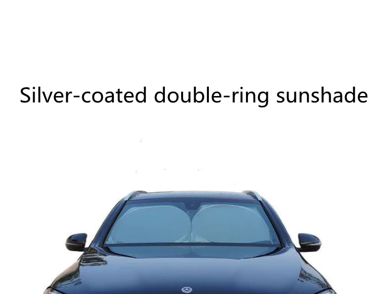 Car Windshield Sun Shade with Storage Pouch | Durable Material Car Sun Visor ,Sun Heat Protection | Car Interior Accessories