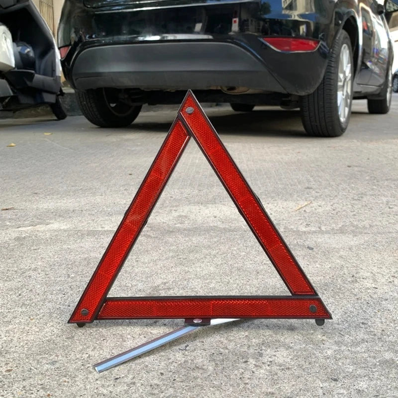 Car Triangle Reflective Tripod Emergency Breakdown Warning Reflective Sticker Safety Hazard Foldable Stop Sign Car Accessories