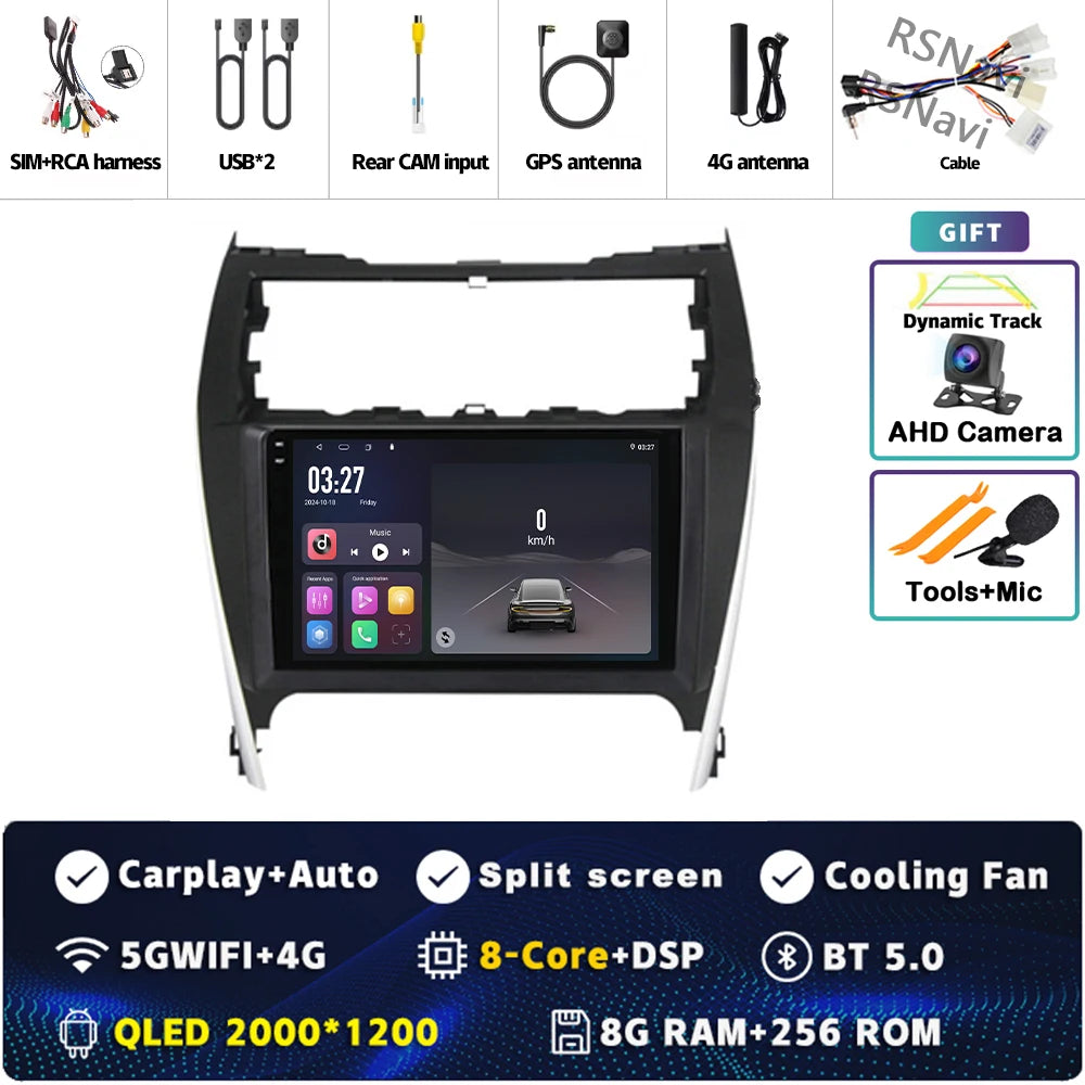 Android 15 For Toyota Camry US 2012 - 2014 2K QLED Android Car Radio Multimedia Video Player GPS Stereo CarPlay 4G Head Unit