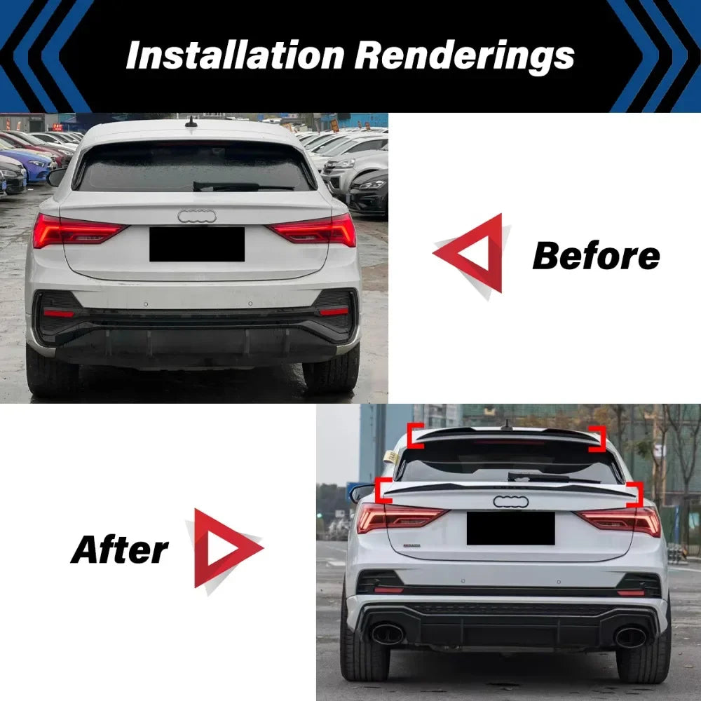 Rear Trunk Lid Top Mid Wing Spoiler Lip Tuning For Audi Q3 F3 Sport back 2019 2020 2021 2022 2023 2024 Auto Accessories Body Kit