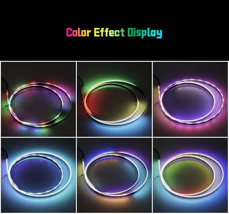 Car LED Ambient Light USB 64 Colors Acrylic Strips 110cm Full Colors RGB Car Interior Hidden App Remote Control Atmosphere Lamp