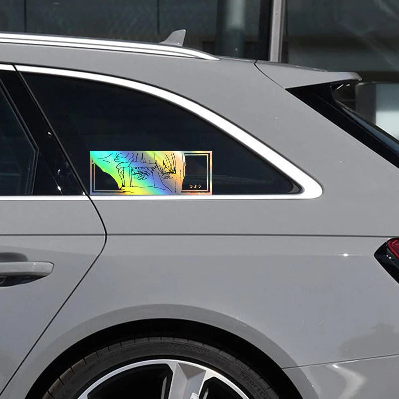 Car interior stickers, Japanese anime girl stickers, weather proof holographic stickers, automatic decoration