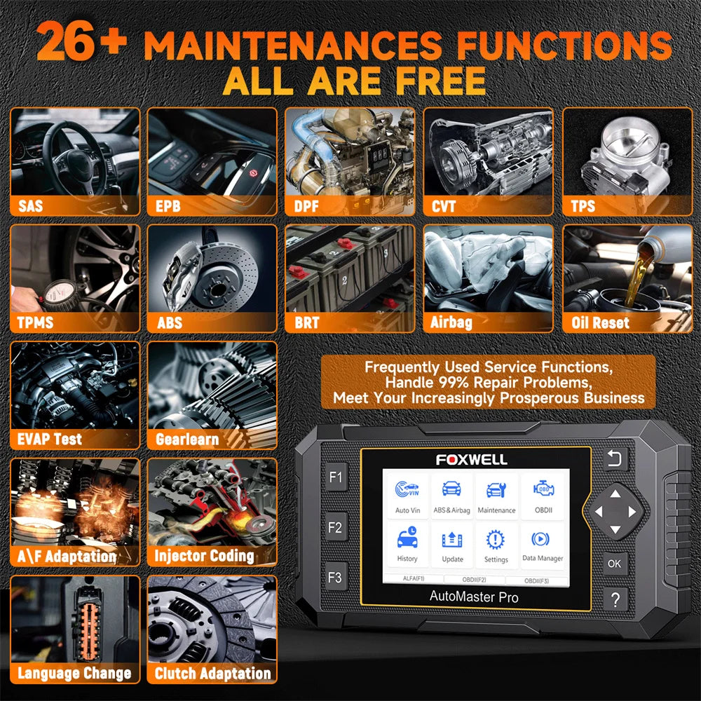 Automotive OBD2 Scanner FOXWELL NT650 Pro SAS A/F OIL EPB BRT TPS 26+ Reset Bidirectional Auto Car Diagnostic Tool  Wifi Update