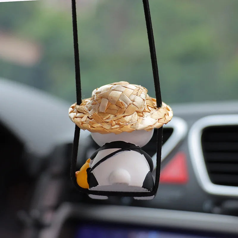 1Pcs Cartoon Animal Car Pendant  Auto Rearview Mirror Hanging Ornaments for Woman Girls Car Interior Accessories Lucky Gifts