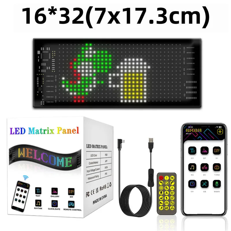Dynamic Devil Eyes Light for Cars Truck Windshield Programmable LED Display Flexible Soft Screen Bluetooth APP Remote Control