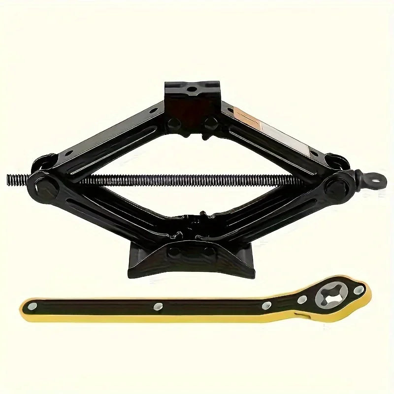 1 Set 1Tons Foldable Car Jack Hand-operated Horizontal Type 1 Tons Car Jack Car Tire Repair Tool