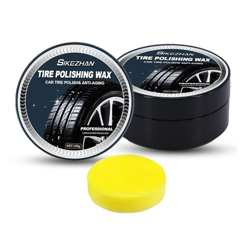 100g Tire Coating Wax Car Tire Retreading and Film Plating Cream Tire Shine Coating Wax Auto Rubber Parts Shiny Paste Anti-Aging