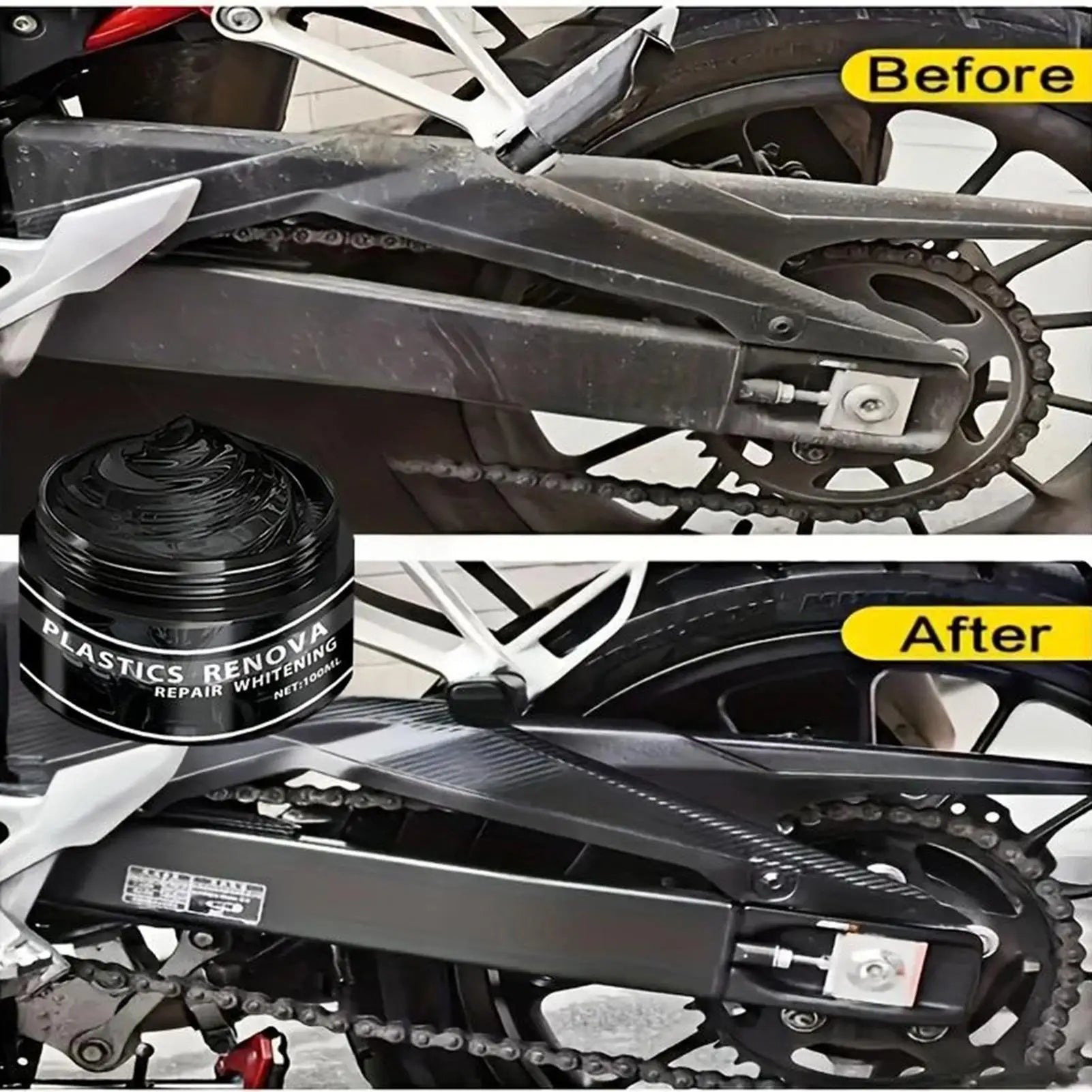 Car & Motorcycle Renovation Wax Plastic & Rubber Repair Cream - Nano Enhanced Black Car Wax Renovation Wax Interior Restorer