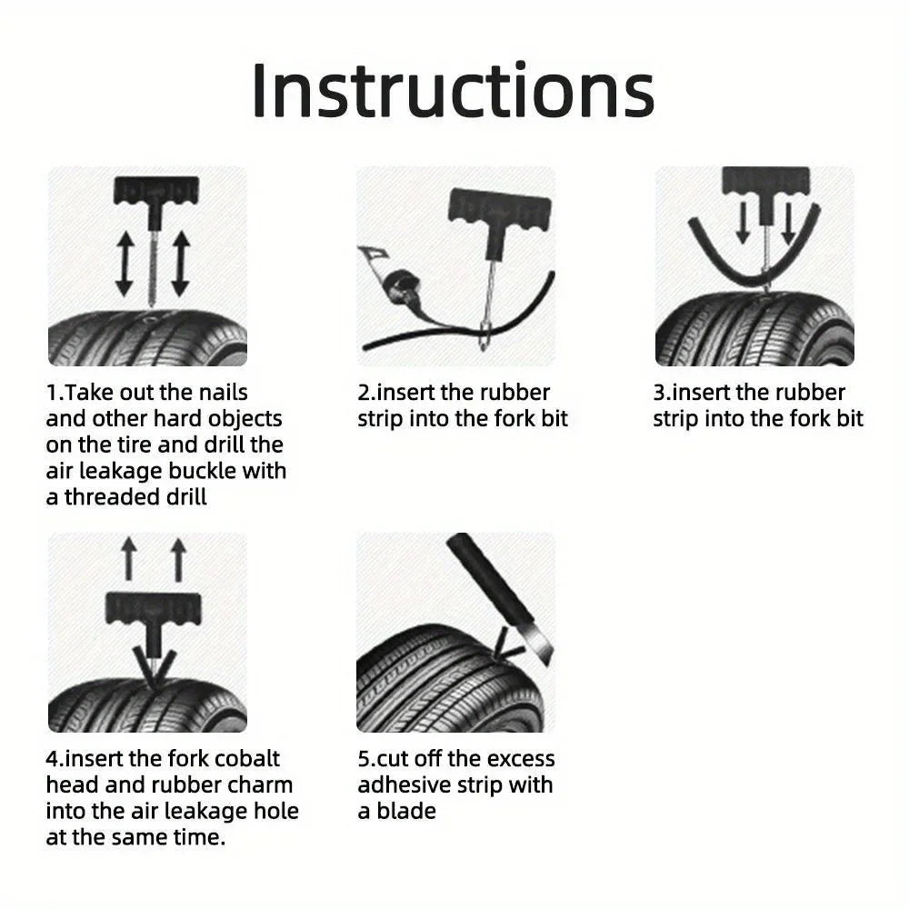 Car Tire Repair Kit Practical Tools Durable Tire Strips Super Glue Included Auto Emergency Repair Kit Optional with/without glue