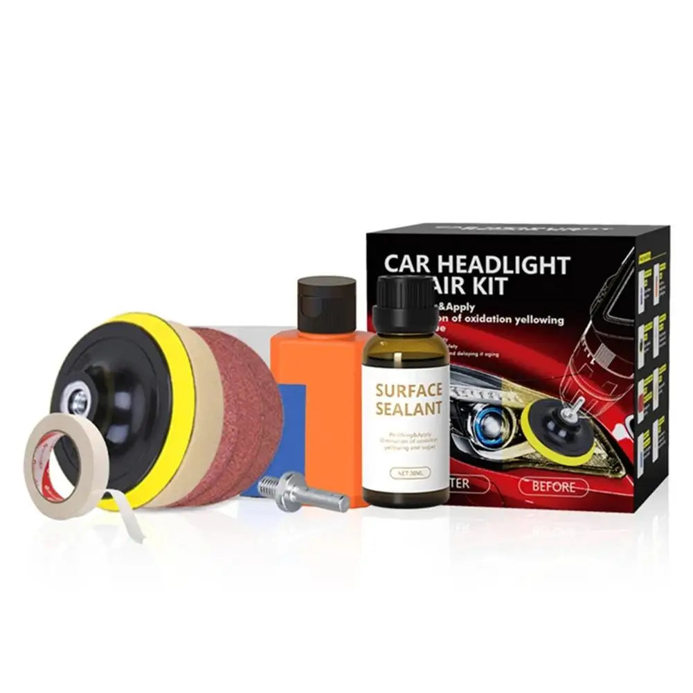 Car Headlight Repair Kit Car Lamp Shade Scratches Repair Polisher Restorer Polishing Paste Set  Refurbishment Cleaning Tool