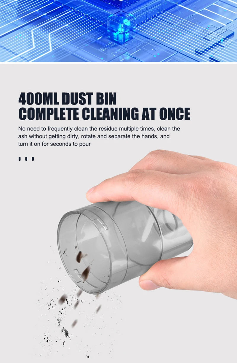 Xiaomi  2900000PA Car Wireless Vacuum Cleaner 120W Powerful Portable Handheld For Home & Auto Lightweight Cordless Rechargeable