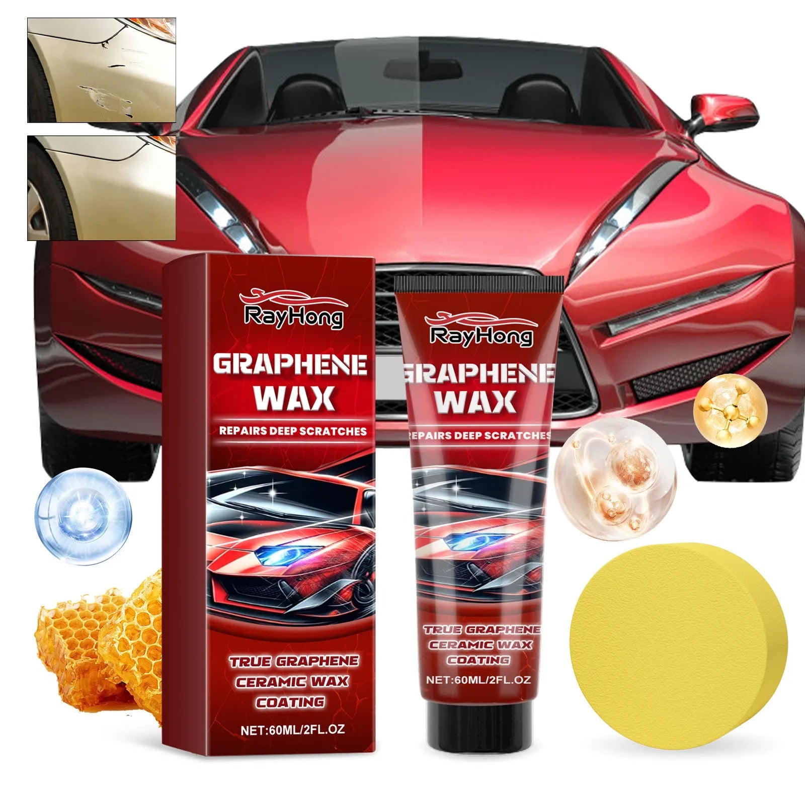 Automotive scratch wax, polishing care wax Stain removal coating Automotive finish care wax