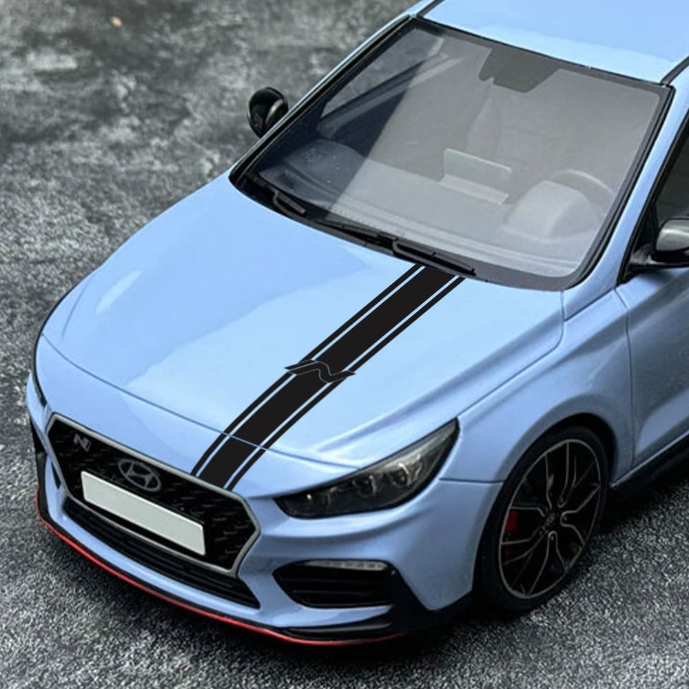 Car Hood Bonnet Sticker For Hyundai I30N i30 N-Line GDI MK3 Racing Sport Stripe Style Vinyl Decor Decals Auto Tuning Accessories