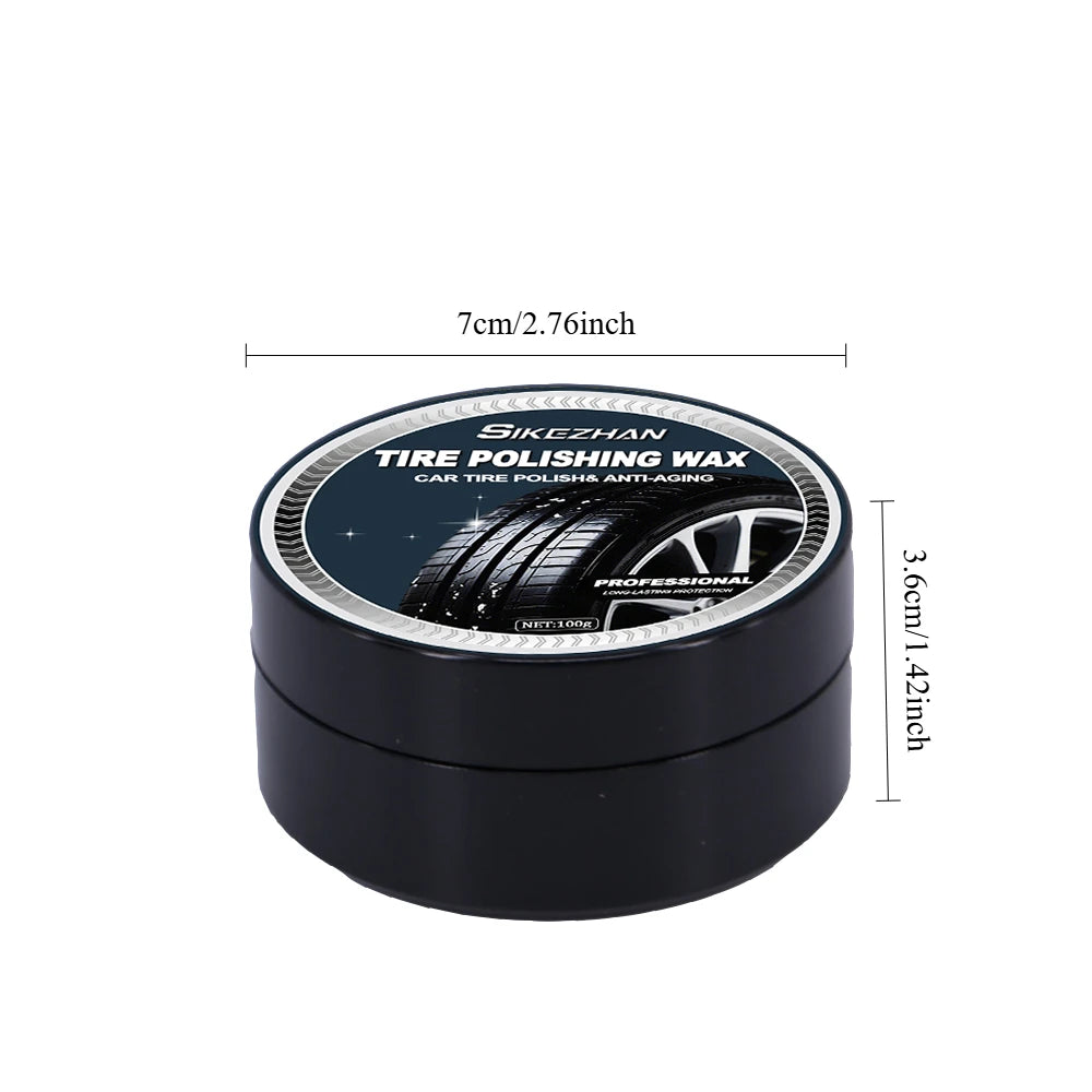 100g Tire Coating Wax Car Tire Retreading and Film Plating Cream Tire Shine Coating Wax Auto Rubber Parts Shiny Paste Anti-Aging