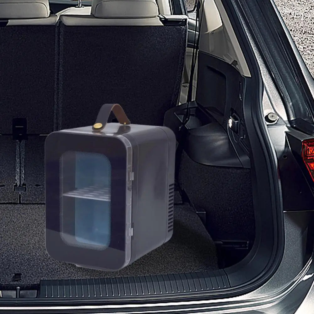 Small Car Refrigerator Intelligent Travel Fridge With 2 Modes 6L Transparent Energy-Saving Cooler Space-Saving Fridge For Home