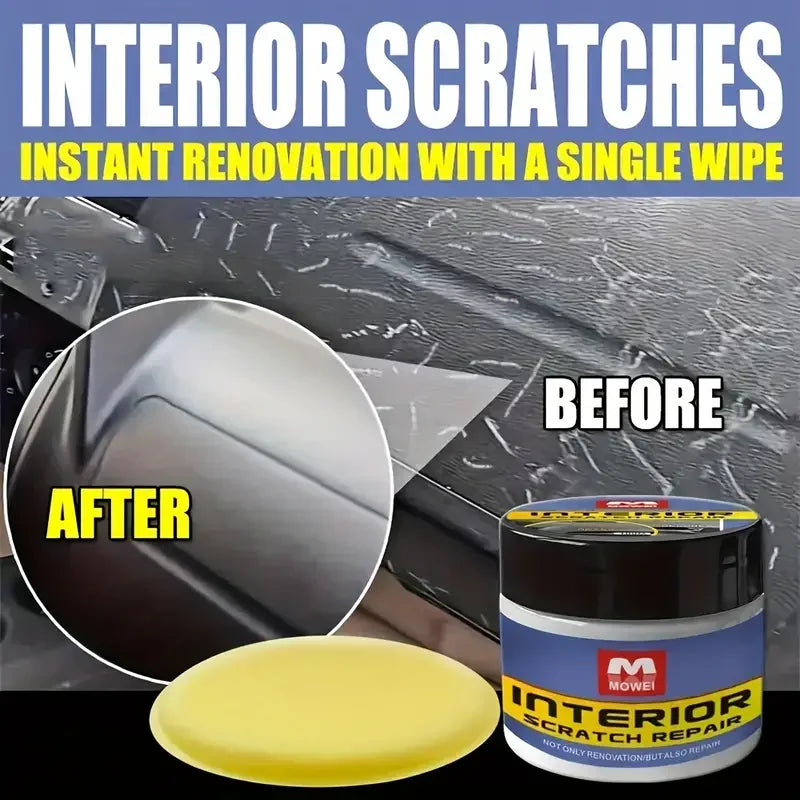 Multifunctional automotive repair wax, plastic parts refurbishing agent, internal gloss enhancer, tire and leather polish