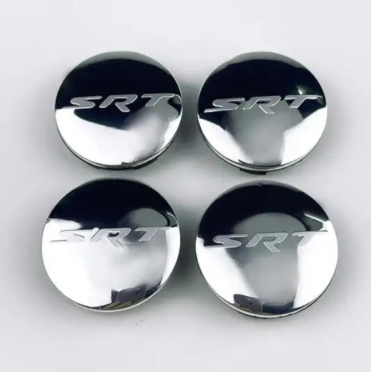 4pcs x 64mm Car Logo Wheel Center Hub Caps Rim Cover Emblem Sticker For Dodge Charger Challenger Hell Cat SRT Chrysler 300C