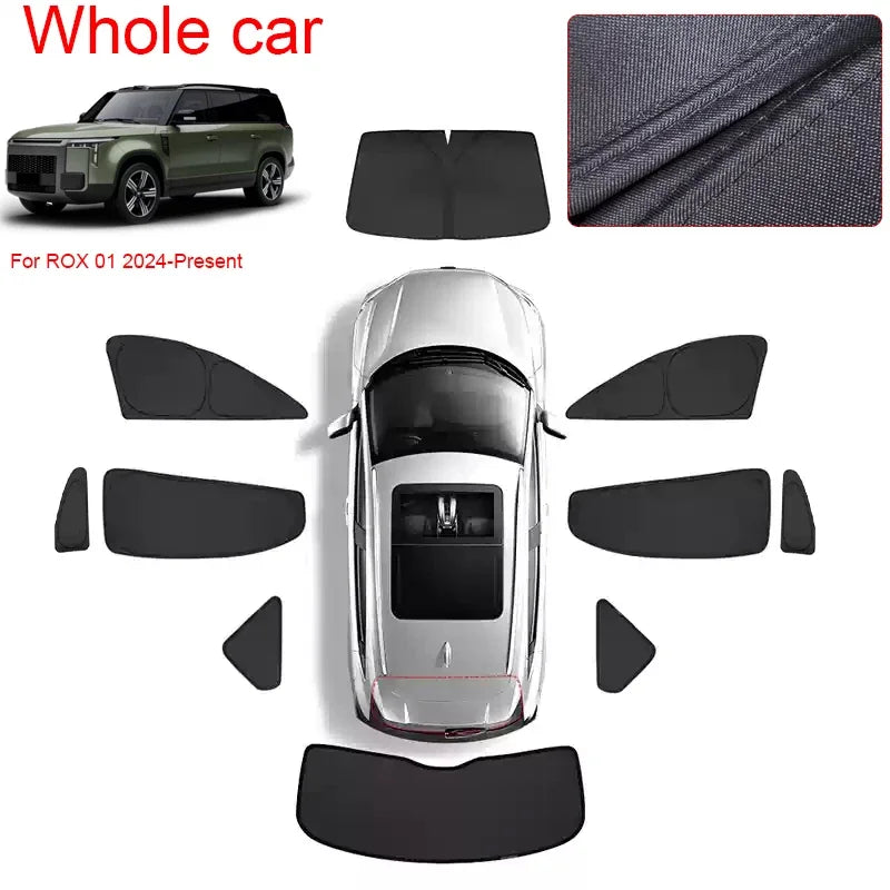 Car Black Window Privacy Sunshade Anti-UV Heat Insulation For ROX 01 JISHI 2021-Present Auto Protect Cover Interior Accessory