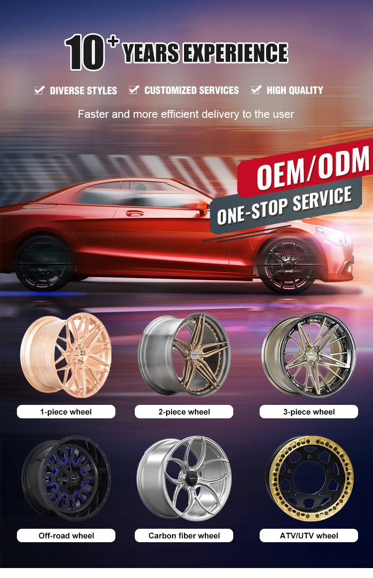 2 Piece Carbon Fiber Five-Star Wheel Concave Rim 5x114.3 5x120 5x112 Forged Wheel Jdm Style Forged Wheel For Honda Type R
